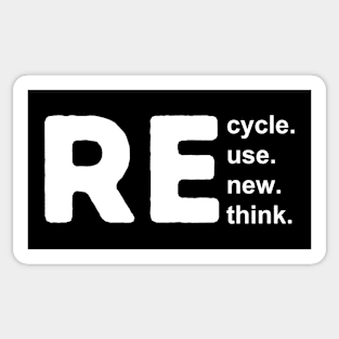 Recycle Reuse Renew Rethink Sticker